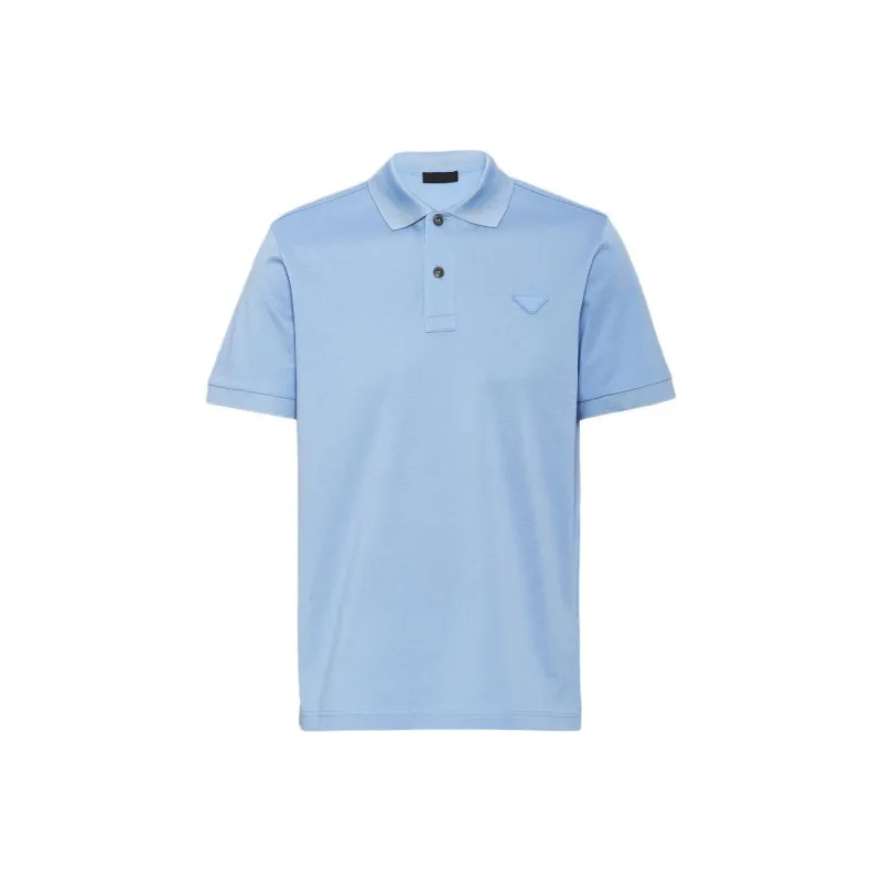 PRADA Piqué Polo Shirt Polo Shirt Men's Blue-0