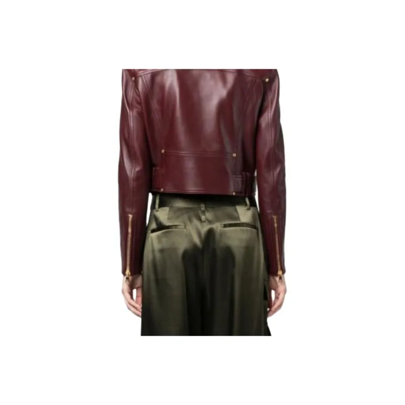 BALMAIN Leather Biker Jacket-4