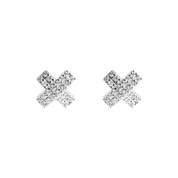 WANBAOYUANZHUBAO 925 Sterling Silver Faux Diamond Stud Earrings Women's