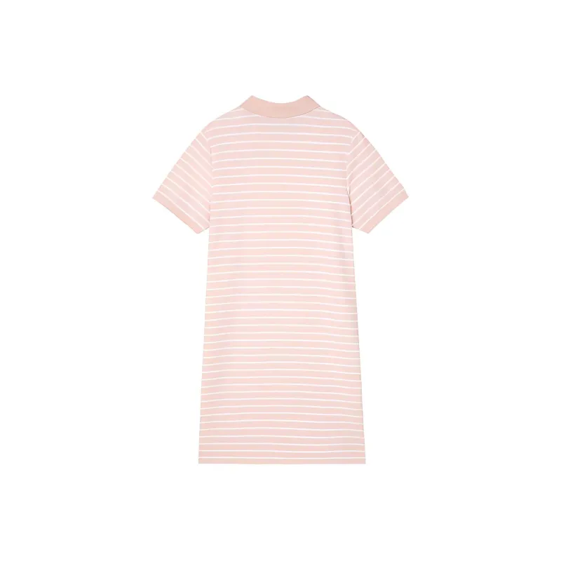 Skechers Diamond Series Short Sleeved Dresses Women's Light Pink White Stripes-1