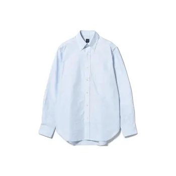 Beams Shirts Men Sax Blue