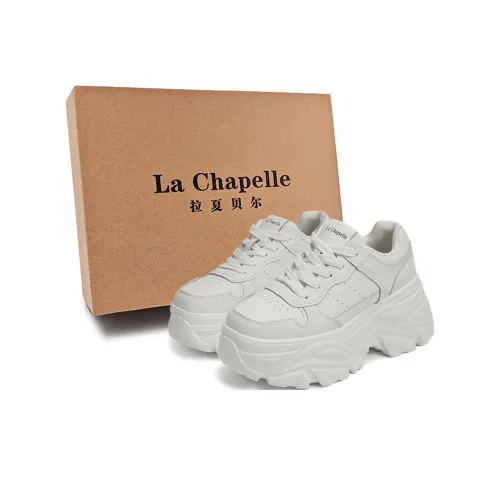 La Chapelle Cushioning, Slip Resistant, And Abrasion Resistant Low Top Chunky Sneakers Women's White
