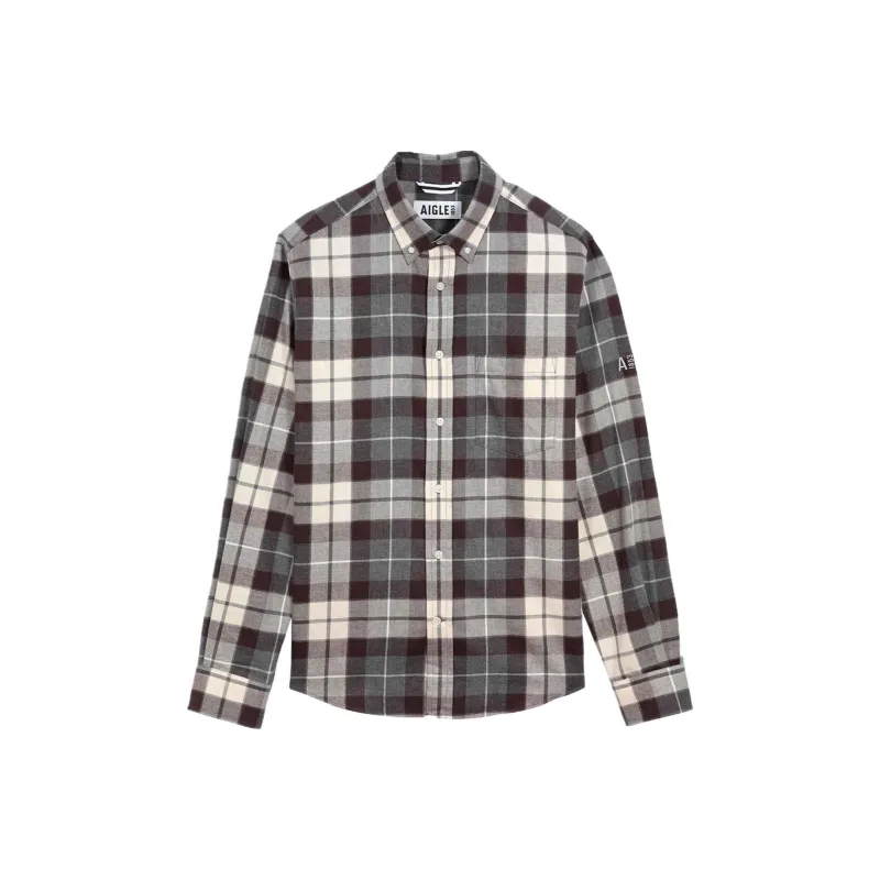 AIGLE Flanel Check Long Sleeve Shirt Men's-4