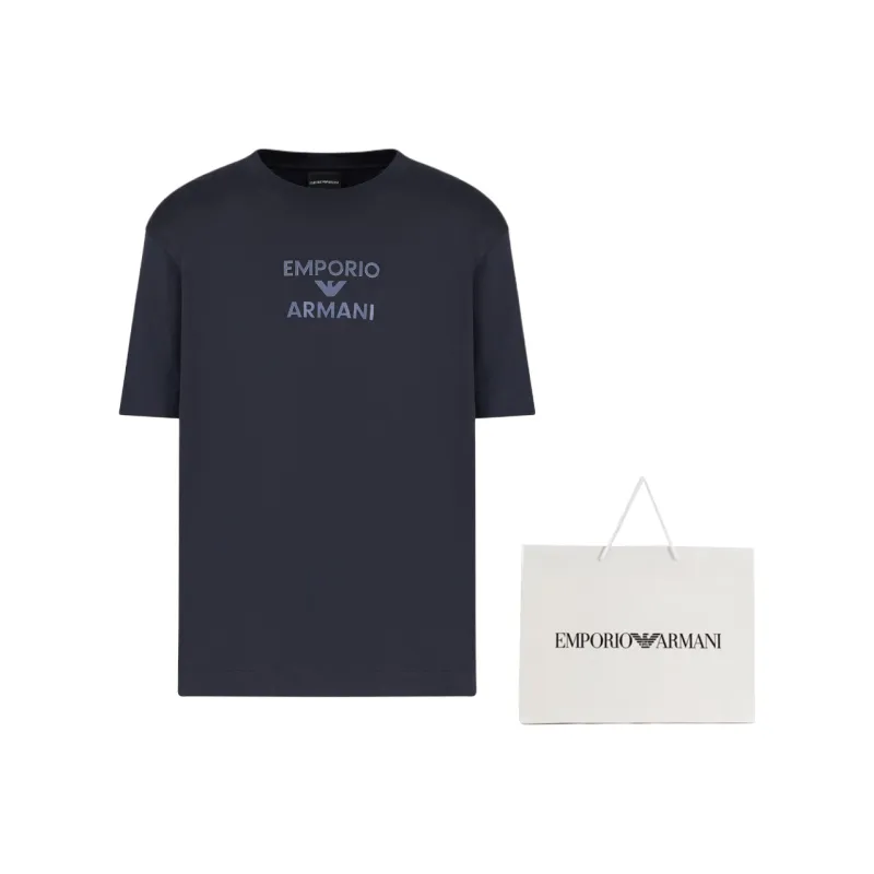 EMPORIO ARMANI Asv Jersey T shirt With Rubberised Logo-5