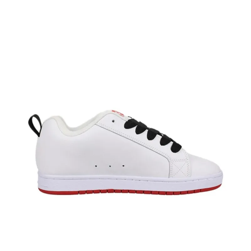 DC Shoes Court Graffik Low Top Skateboard Shoes Men's White Red-1