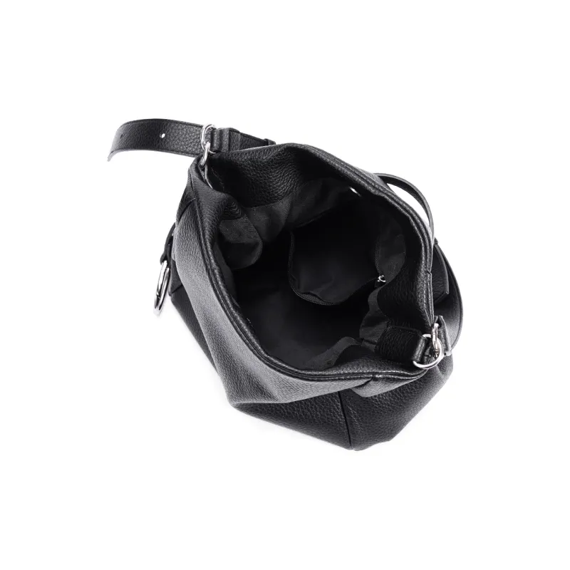 Dubaolu Synthetic Leather Bucket Bag, Shoulder Bag Medium Size Women's Black/Ecru-4