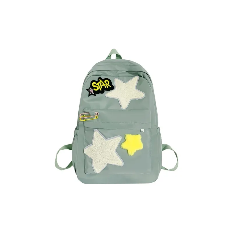HCXK Composite Cloth Backpack Women's Yellow/Green/Pink-6