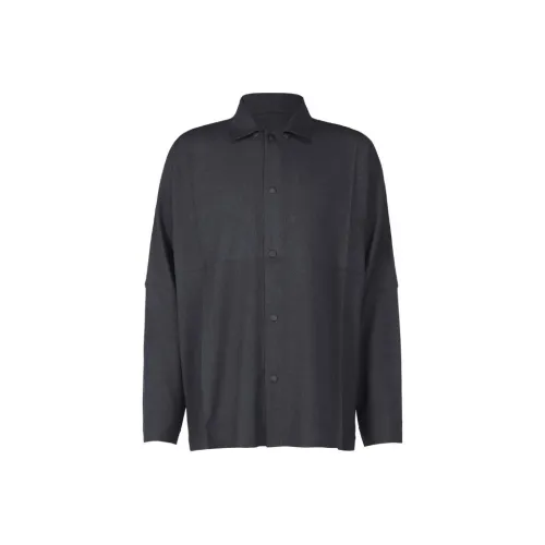 ISSEY MIYAKE Wool Like Compact Shirt Shirt Men's Blue