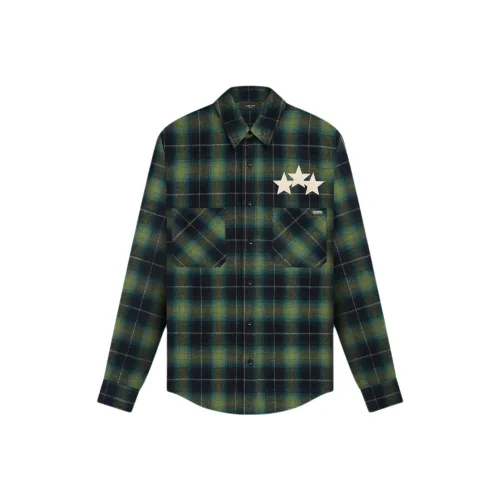 AMIRI Star leather Flannel Shirt