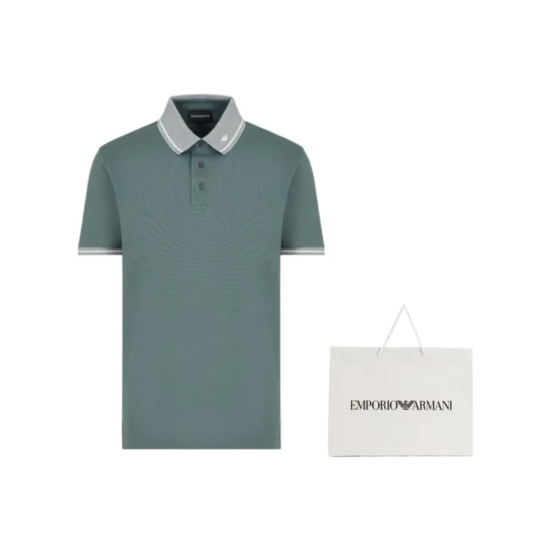 EMPORIO ARMANI Piqué Polo Shirt With Piped Collar-1