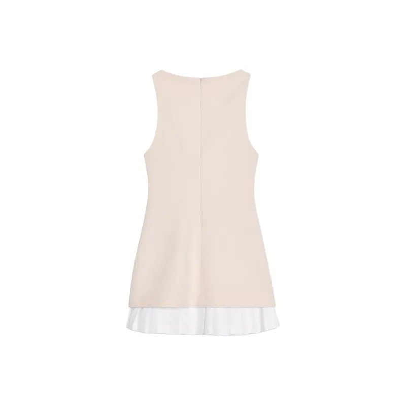 ZARA Sleeveless Dress Women's Light Brown Yellow-1
