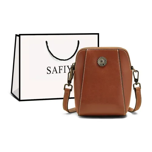 Safiya Cow Leather Crossbody Bag Small Size Women's Brown