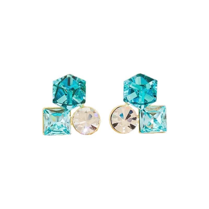 QIANFANGDAHUANGYE Zircon Stud Earrings Women's-0