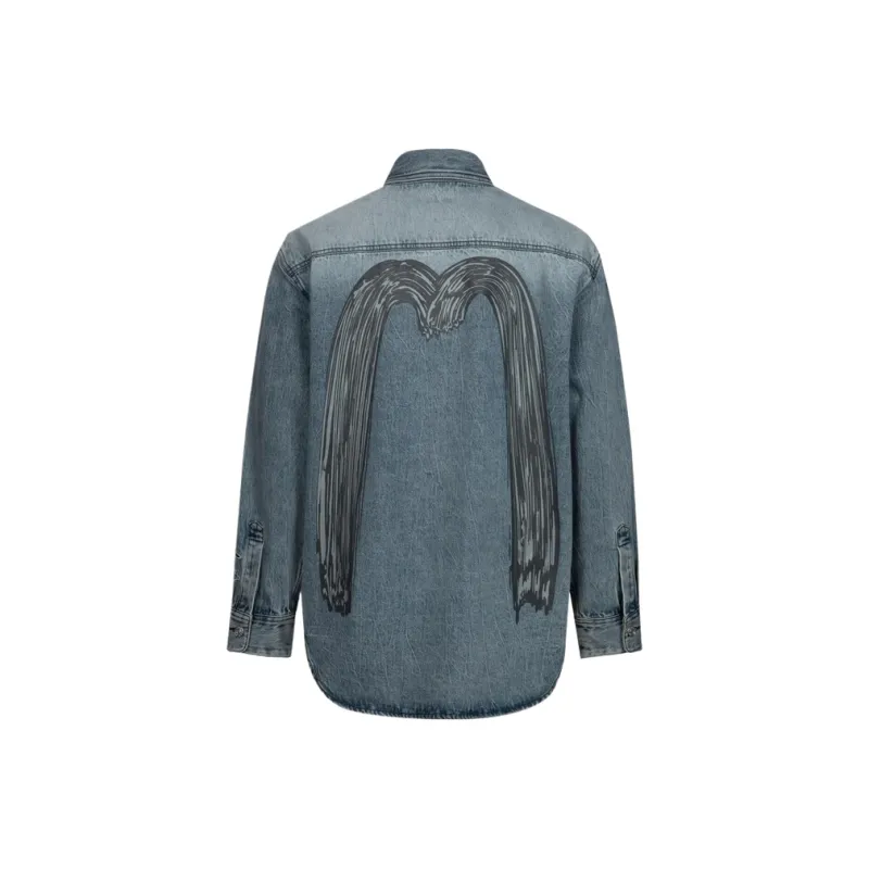 EVISU Shirts Men Denim Gray-0
