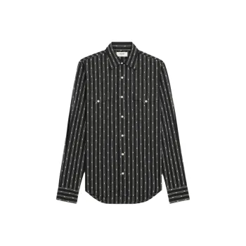 CELINE Western Shirt In Triomphe Striped Cotton