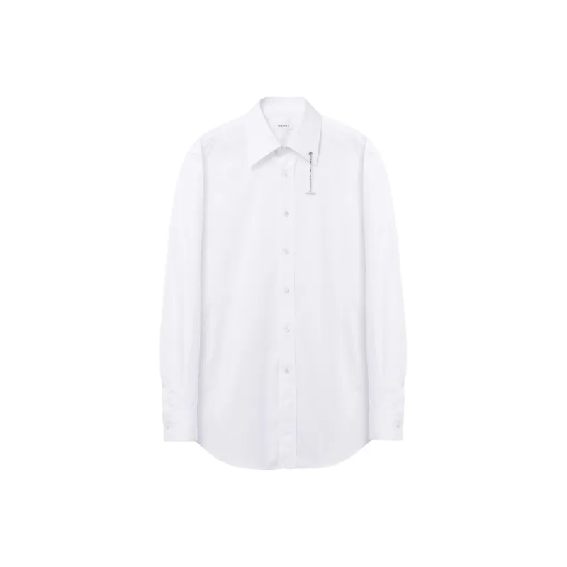 Alexander McQueen Cross Bar Chain Curved Hem Shirt-0