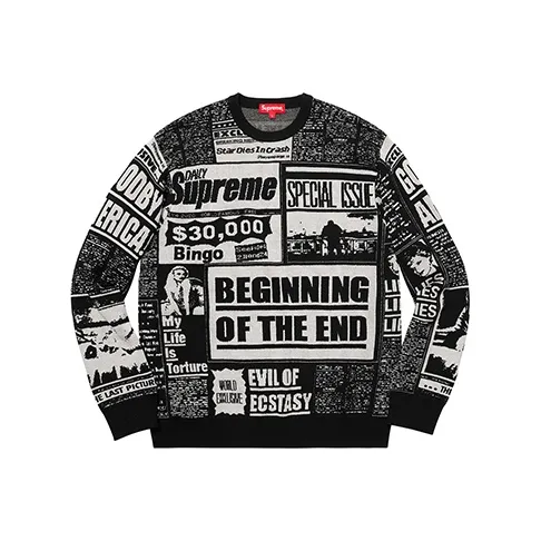 Supreme Newsprint Sweater-0