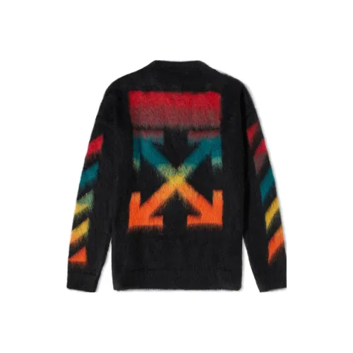 OFF WHITE Brushed Mohair Diag Arrows Logo Knit Sweater