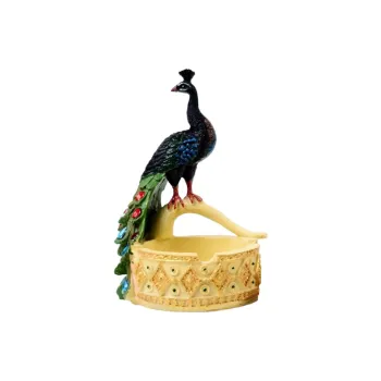 KERPA Creative Peacock Ashtray, Home Living Room Tea Table Accessories, Desktop Small Storage Ornament, One Size