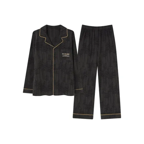 Sleep Pajama Set Men's Gothic Gold Frame