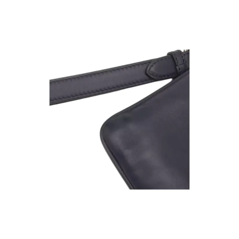 Zegna Sheepskin Clutch Medium Size Men's Navy Blue-6