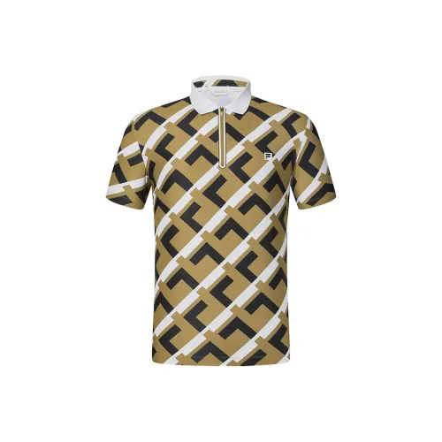 FILA Polo Shirts Men Yellow Tree Brown