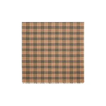 Burberry Cotton Knit Scarves Women's Khaki