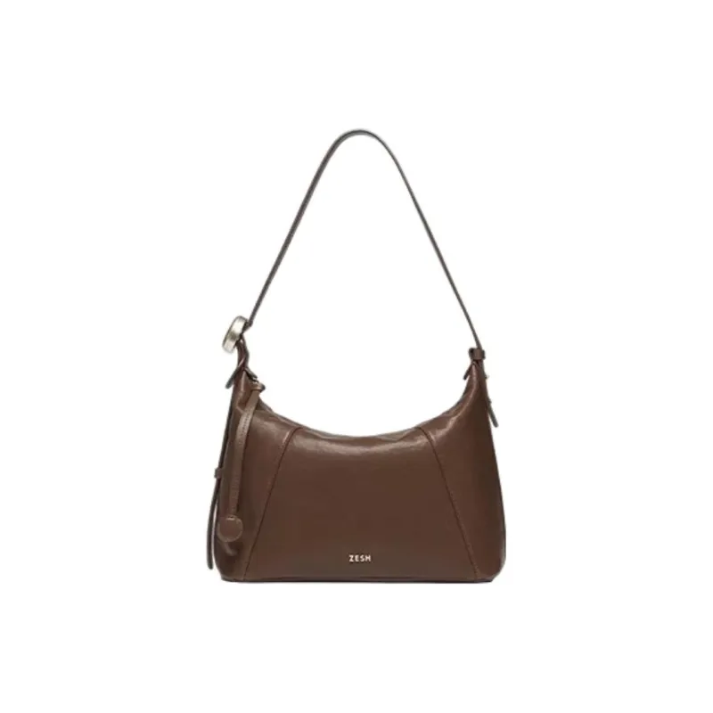 ZESH Vegetable Tanned Cow Leather Lunch Bag, Handbag, Shoulder Bag Medium Size Women's Multicolor-0