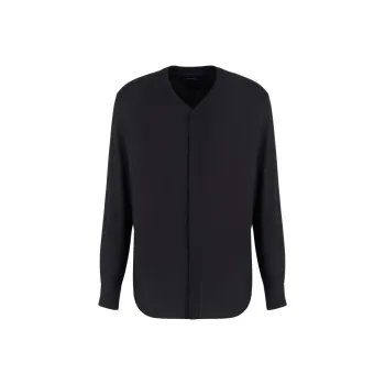 GIORGIO ARMANI Asv V neck Shirt In Cotton And Silk