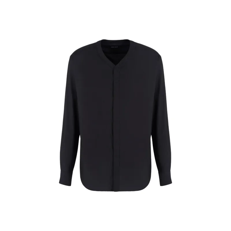 GIORGIO ARMANI Asv V neck Shirt In Cotton And Silk-0