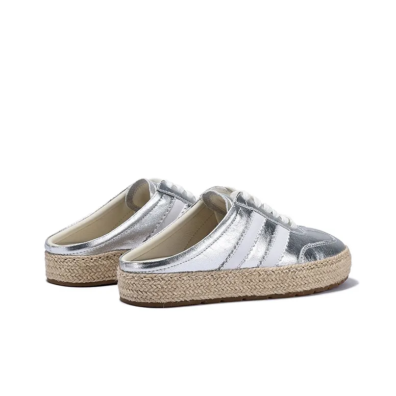 Brut Ros′e Rubber Sole Abrasion Resistant Closed Toe Slippers Women's Silver-4