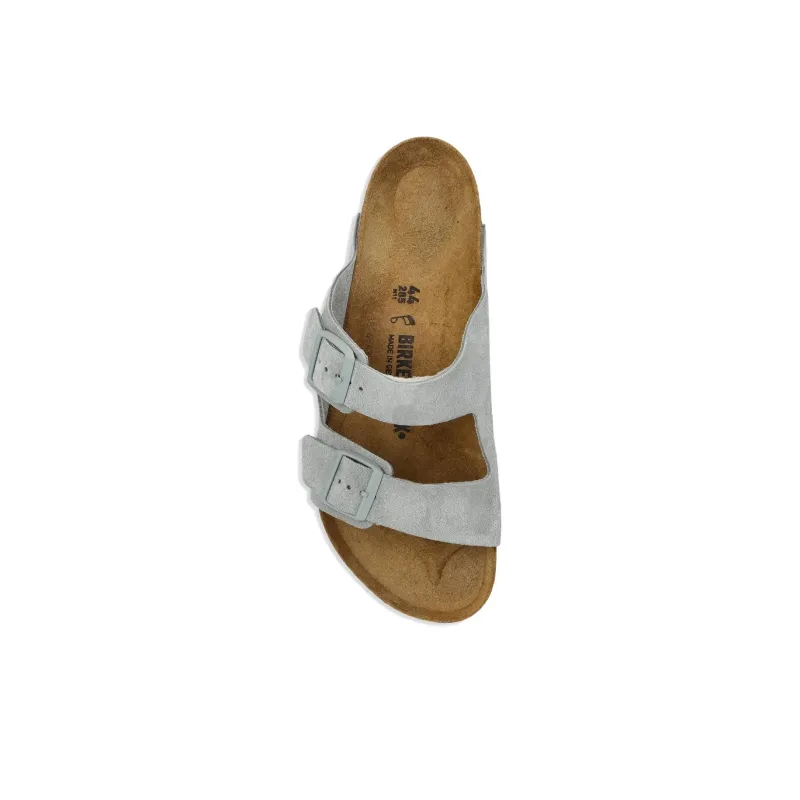 Birkenstock Rubber Sole Slip Resistant Abrasion Resistant Slide Slippers Men's Light Blue Regular Loose Fit-3