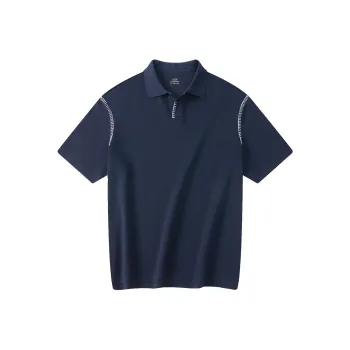A.B.X Lapel Knitted Fabric Silhouette Short-Sleeved Polo Shirt Men's