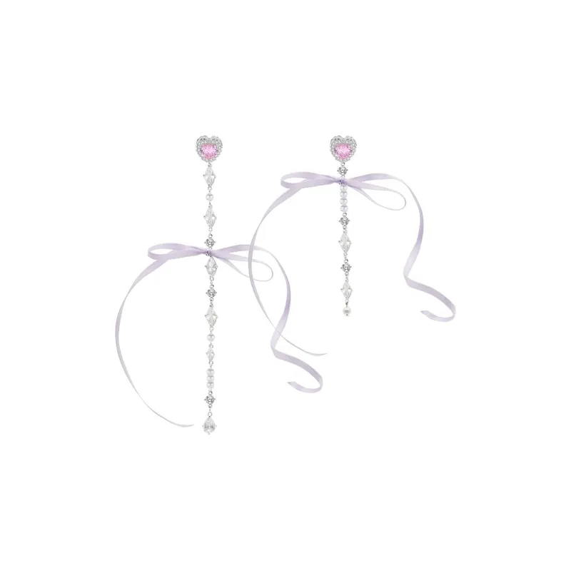 PARANOID PUPPY Heart Fringe Earrings Women's-0