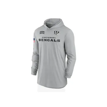 Nike Cincinnati Bengals Salute To Service Edge Mascot Lockup Men's Nike Dri FIT Nfl Long Sleeve Hooded Top