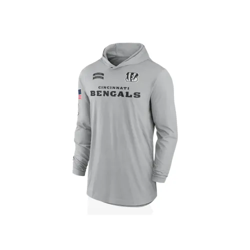 Nike Cincinnati Bengals Salute To Service Edge Mascot Lockup Men's Nike Dri FIT Nfl Long Sleeve Hooded Top
