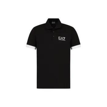 EMPORIO ARMANI EA7 SS24 Polo Shirt Men's Black