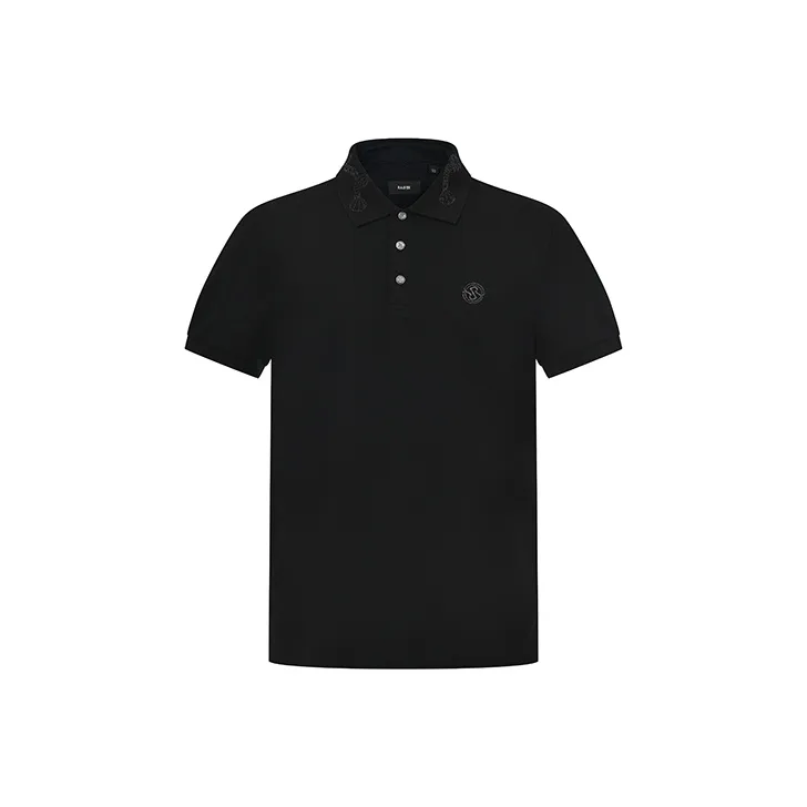 RARE Short Sleeved Polo Shirt Men's Black-0