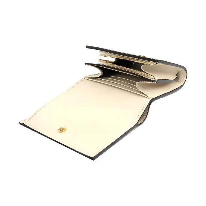 GUCCI Marmont Canvas With Leather Wallet Regular Women's White-4