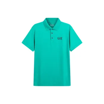 EMPORIO ARMANI EA7 SS24 Polo Shirt Men's Turquoise Color