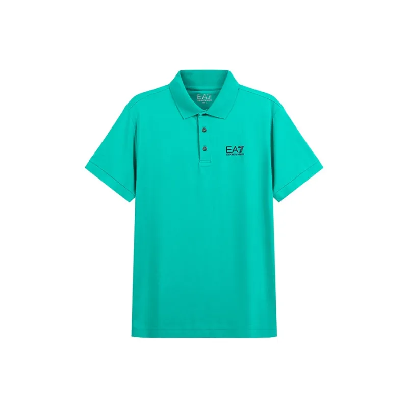EMPORIO ARMANI EA7 SS24 Polo Shirt Men's Turquoise Color-0