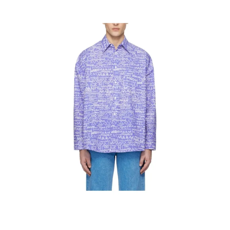 MARNI Shirts Men Blue Lilac-0