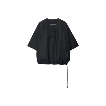 Alexander Wang Short Sleeved Nylon V Neck Sweater Shirt Men's Black