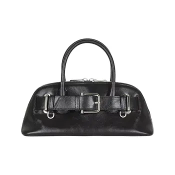 OSOI Leather Shoulder Bag, Crossbody Bag, Handbag Mini Women's Black