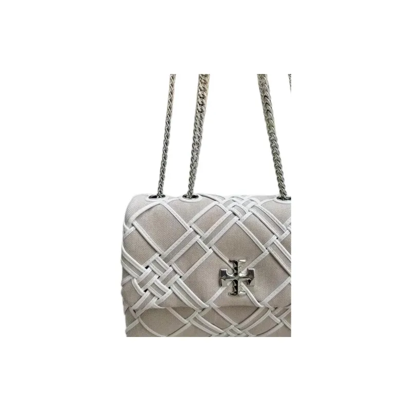 TORY BURCH Kira Canvas Crossbody Bag, Shoulder Bag Small Size Women's White-2