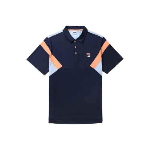 FILA SOLAR POWER SS Polo Shirt Men's Marine Blue