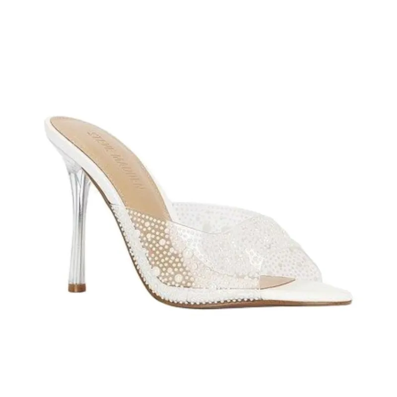 STEVE MADDEN Abrasion Resistant Slide Slippers Women's White-2