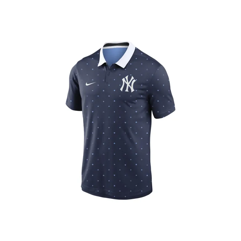 Nike MLB Collaboration Polo Shirt New York Yankees Men's Marine Blue-0