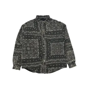 PURPLE BRAND Bandana print Faded Cotton Shirt