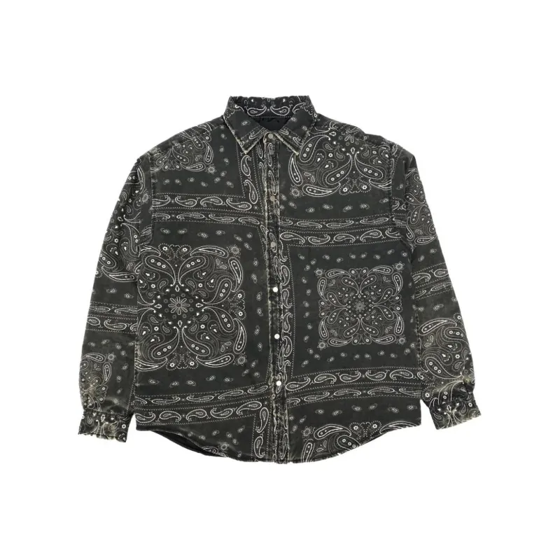 PURPLE BRAND Bandana print Faded Cotton Shirt-0